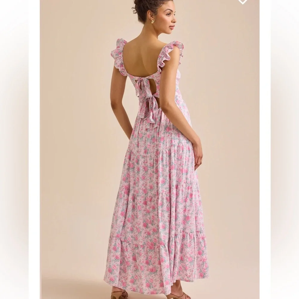 New with tags Altar’d state Brielle flutter sleeve maxi dress - Picture 4 of 4